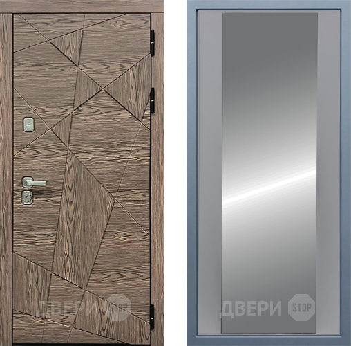 Входная металлическая Дверь Дива МД-97/2 Д-15 Зеркало Силк Маус в Бронницах