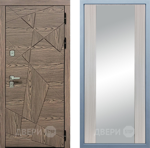 Входная металлическая Дверь Дива МД-97/2 Д-15 Зеркало Сандал белый в Бронницах