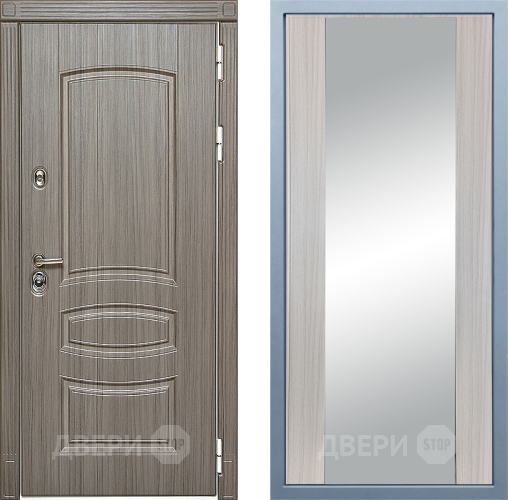 Входная металлическая Дверь Дива МД-42 Д-15 Зеркало Сандал белый в Бронницах