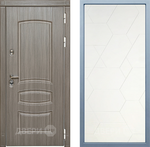 Входная металлическая Дверь Дива МД-42 М-16 Белый в Бронницах