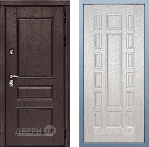 Входная металлическая Дверь Дива МД-90 М-2 Дуб филадельфия крем в Бронницах