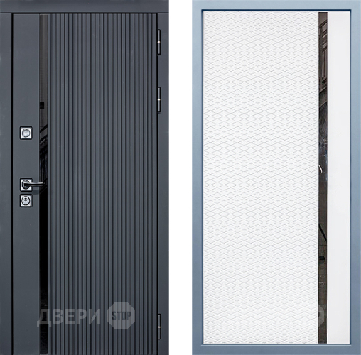 Входная металлическая Дверь Дива МХ-46 STR МХ-47 Белый матовый в Бронницах