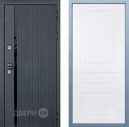 Входная металлическая Дверь Дива МХ-46 STR Н-13 Белый в Бронницах