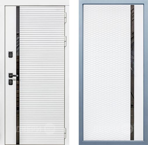 Входная металлическая Дверь Дива МХ-45 Белая STR МХ-47 Белый матовый в Бронницах