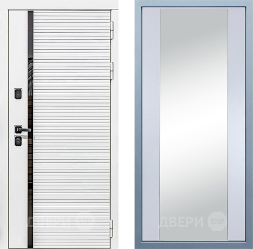 Входная металлическая Дверь Дива МХ-45 Белая STR Д-15 Зеркало Белый в Бронницах