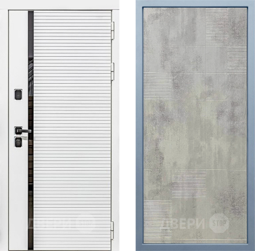 Входная металлическая Дверь Дива МХ-45 Белая STR Д-4 Бетон темный в Бронницах
