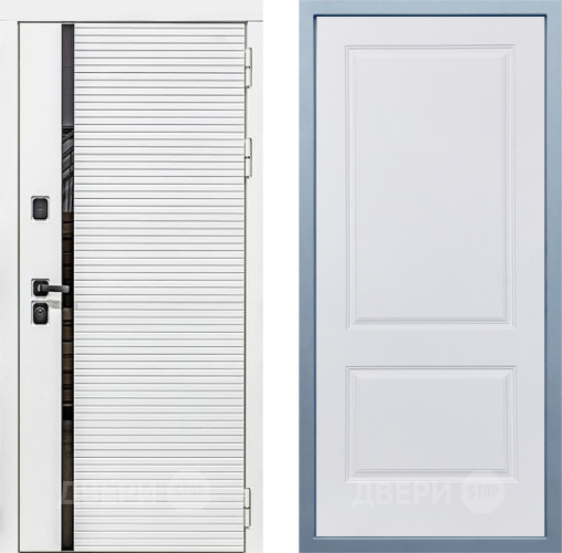 Входная металлическая Дверь Дива МХ-45 Белая STR Д-7 Белый в Бронницах