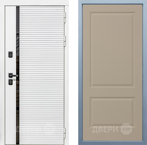 Входная металлическая Дверь Дива МХ-45 Белая STR Д-7 Шампань в Бронницах