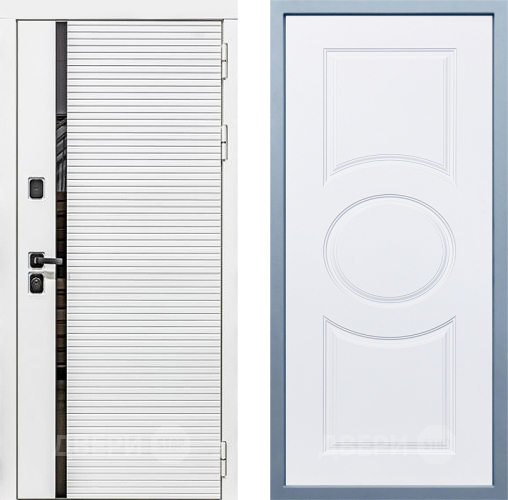 Входная металлическая Дверь Дива МХ-45 Белая STR Д-8 Белый в Бронницах