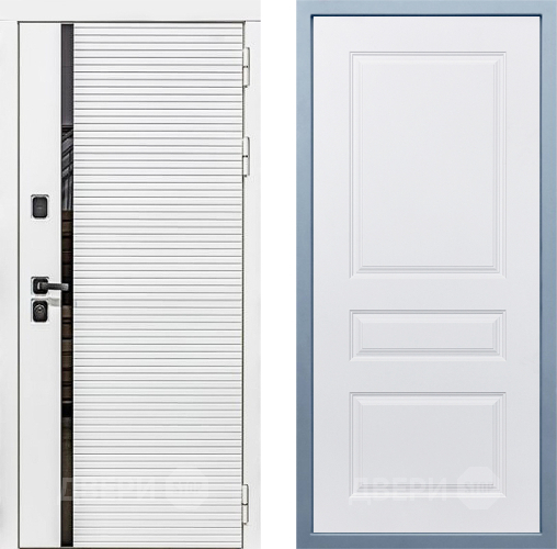 Входная металлическая Дверь Дива МХ-45 Белая STR Д-13 Белый в Бронницах