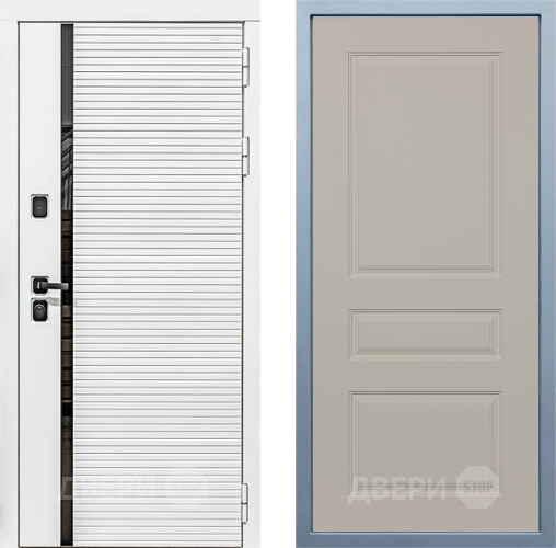 Входная металлическая Дверь Дива МХ-45 Белая STR Д-13 Шампань в Бронницах