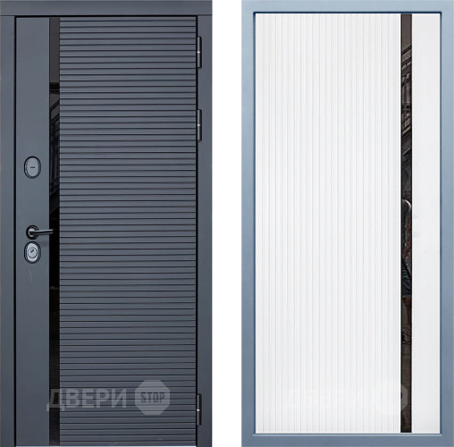 Входная металлическая Дверь Дива МХ-45 STR МХ-46 Белый матовый в Бронницах