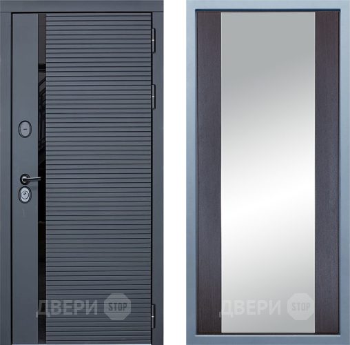 Входная металлическая Дверь Дива МХ-45 STR Д-15 Зеркало Венге в Бронницах
