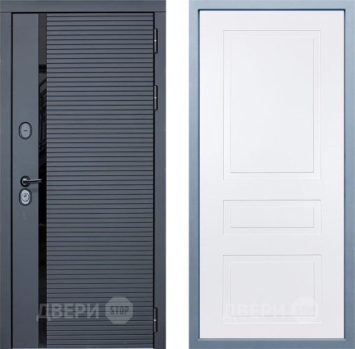 Входная металлическая Дверь Дива МХ-45 STR Н-13 Белый в Бронницах