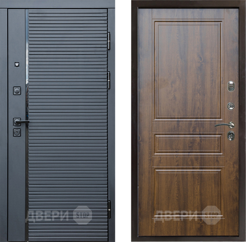 Входная металлическая Дверь Престиж Черная Линия Классика Дуб в Бронницах