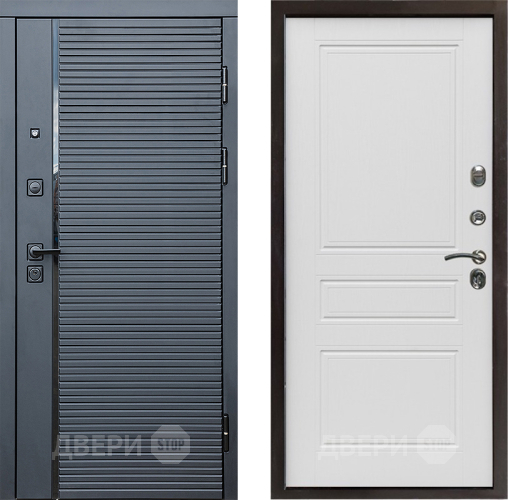 Входная металлическая Дверь Престиж Черная Линия Классика Лиственница белая в Бронницах