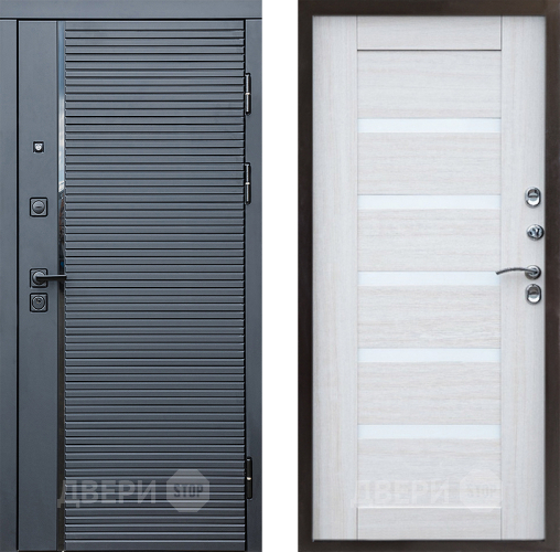 Входная металлическая Дверь Престиж Черная Линия Царга Лиственница белая в Бронницах