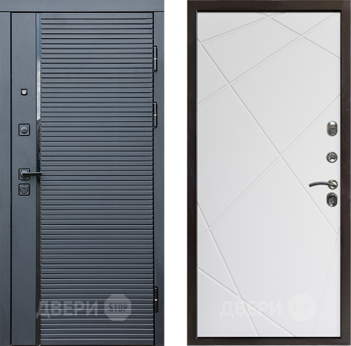 Дверь Престиж Черная Линия Лучи Бетон белый в Бронницах