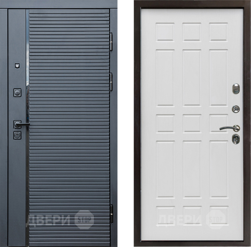 Входная металлическая Дверь Престиж Черная Линия Спарта Белое дерево в Бронницах