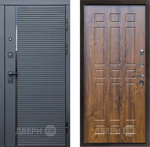Входная металлическая Дверь Престиж Черная Линия Спарта Дуб в Бронницах