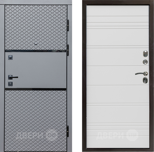 Входная металлическая Дверь Престиж Ромб Line Белый в Бронницах