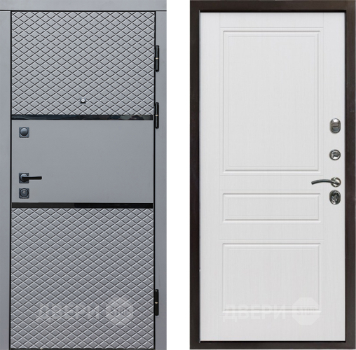 Входная металлическая Дверь Престиж Ромб Классика Белое дерево в Бронницах