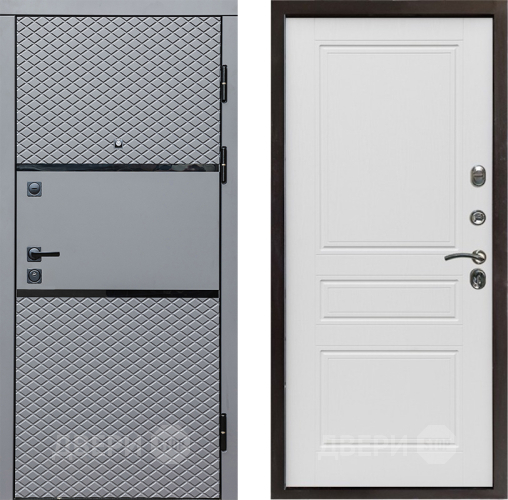 Входная металлическая Дверь Престиж Ромб Классика Лиственница белая в Бронницах