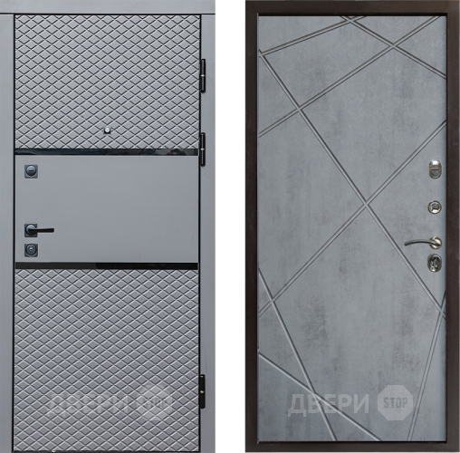 Входная металлическая Дверь Престиж Ромб Лучи Бетон темный в Бронницах