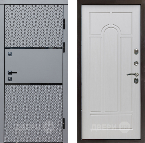 Входная металлическая Дверь Престиж Ромб Арка Лиственница белая в Бронницах