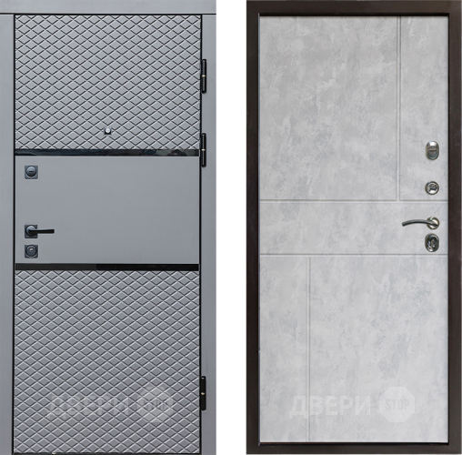 Входная металлическая Дверь Престиж Ромб Горизонт Бетон светлый в Бронницах