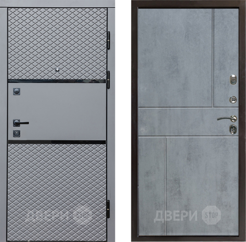 Входная металлическая Дверь Престиж Ромб Горизонт Бетон темный в Бронницах