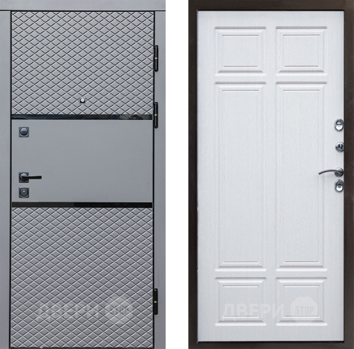 Входная металлическая Дверь Престиж Ромб Премиум Лиственница белая в Бронницах