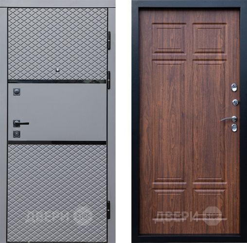 Входная металлическая Дверь Престиж Ромб Премиум Орех темный в Бронницах