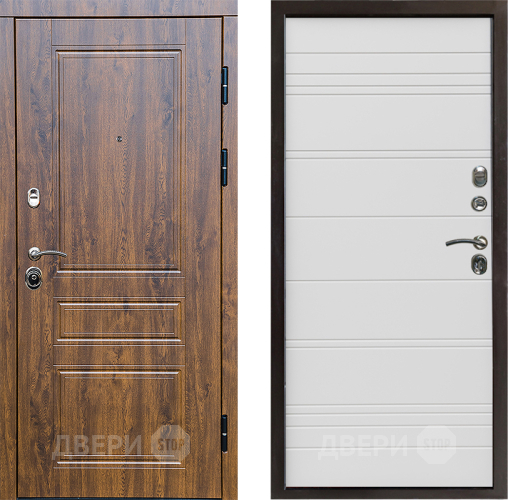 Входная металлическая Дверь Престиж Классика Дуб Line Белый в Бронницах