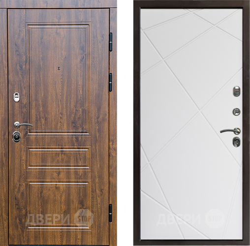 Входная металлическая Дверь Престиж Классика Дуб Лучи Бетон белый в Бронницах