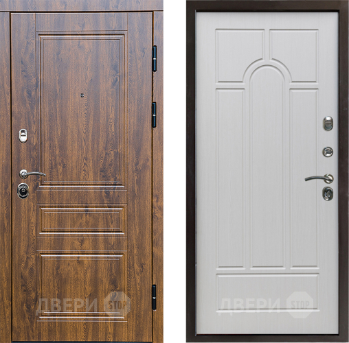 Входная металлическая Дверь Престиж Классика Дуб Арка Лиственница белая в Бронницах