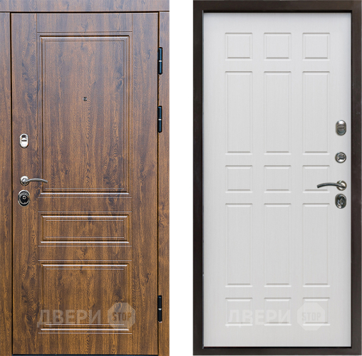 Входная металлическая Дверь Престиж Классика Дуб Спарта Лиственница белая в Бронницах