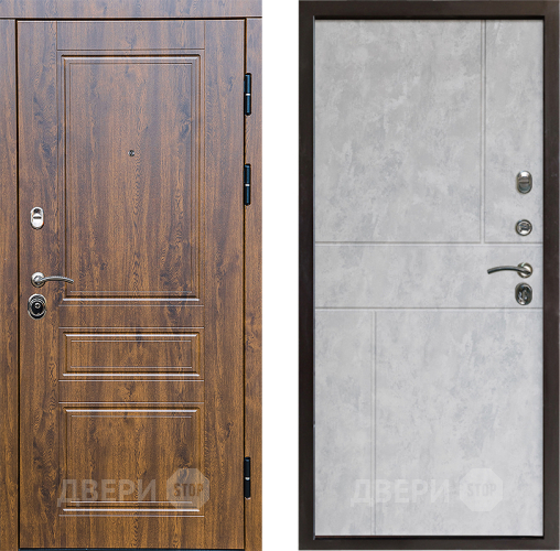 Входная металлическая Дверь Престиж Классика Дуб Горизонт Бетон светлый в Бронницах