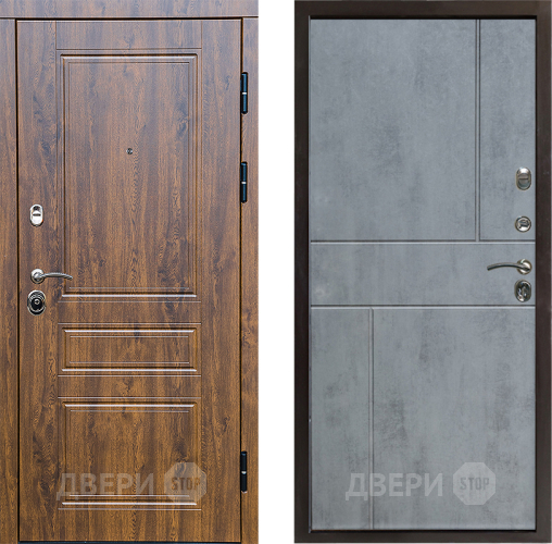 Входная металлическая Дверь Престиж Классика Дуб Горизонт Бетон темный в Бронницах