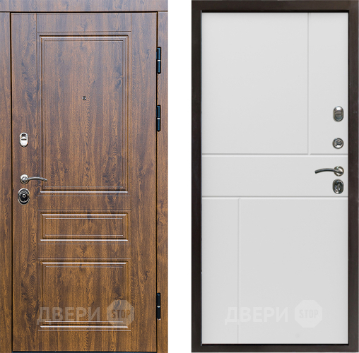 Входная металлическая Дверь Престиж Классика Дуб Горизонт Бетон белый в Бронницах