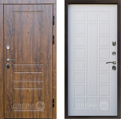 Входная металлическая Дверь Престиж Классика Дуб Престиж Белое дерево в Бронницах