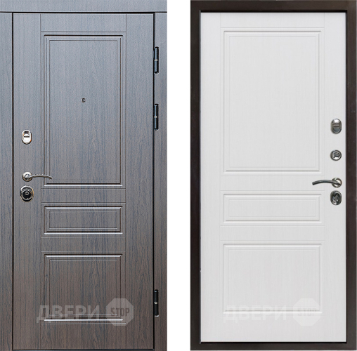 Входная металлическая Дверь Престиж Классика Венге Классика Белое дерево в Бронницах