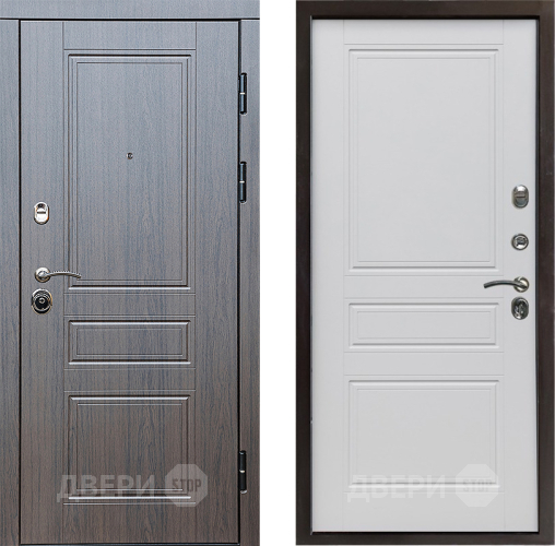 Входная металлическая Дверь Престиж Классика Венге Классика Белый матовый в Бронницах