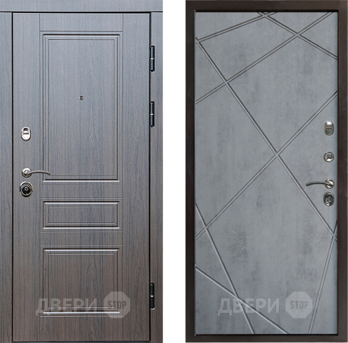 Входная металлическая Дверь Престиж Классика Венге Лучи Бетон темный в Бронницах