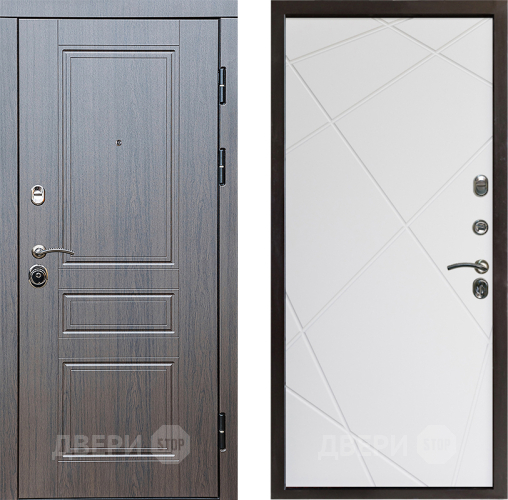 Входная металлическая Дверь Престиж Классика Венге Лучи Бетон белый в Бронницах