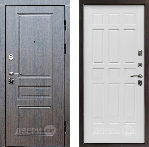 Входная металлическая Дверь Престиж Классика Венге Спарта Белое дерево в Бронницах
