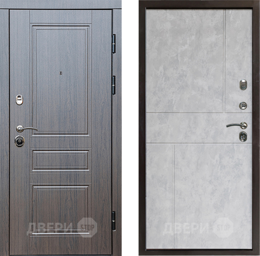 Входная металлическая Дверь Престиж Классика Венге Горизонт Бетон светлый в Бронницах