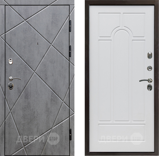 Входная металлическая Дверь Престиж Лучи Арка Белое дерево в Бронницах