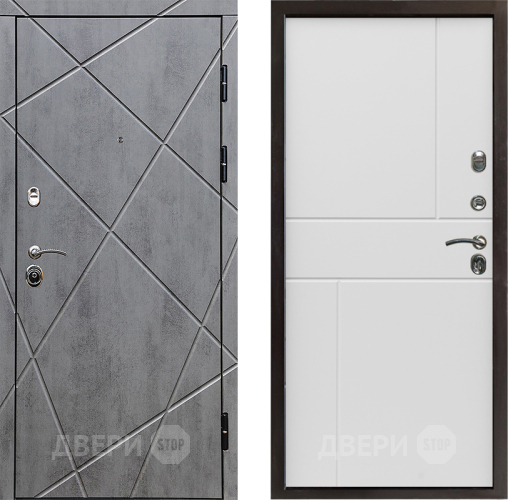 Входная металлическая Дверь Престиж Лучи Горизонт Бетон белый в Бронницах
