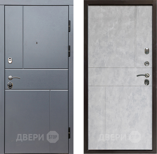 Входная металлическая Дверь Престиж Горизонт Грэй Горизонт Бетон светлый в Бронницах